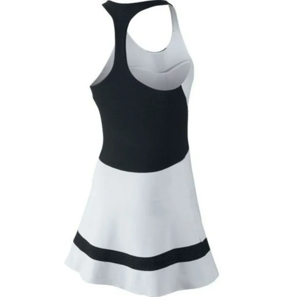 Nwt Nike Maria Sharapova Tennis Dress w/ Bra white black skirt M Medium